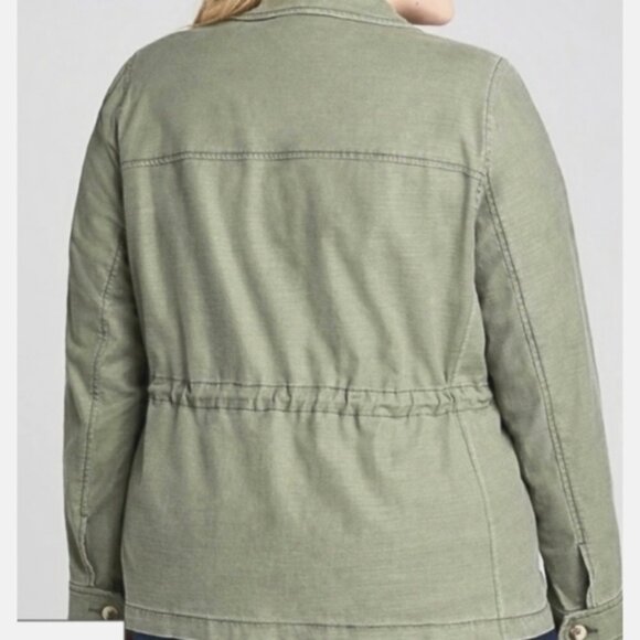 Lane Bryant Cinch Waist Utility Jacket Army Green Size 14 - Picture 2 of 14